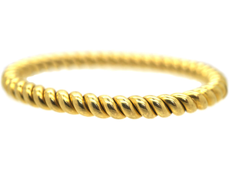 Edwardian 18ct Gold Twist Design Bangle