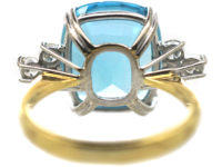 18ct Gold Aquamarine & Diamond Ring