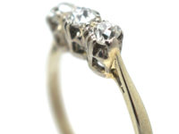 Art Deco 18ct White Gold Three Stone Diamond Ring