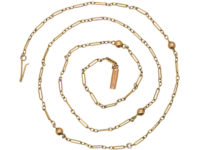 Edwardian 9ct Gold Chain with Balls