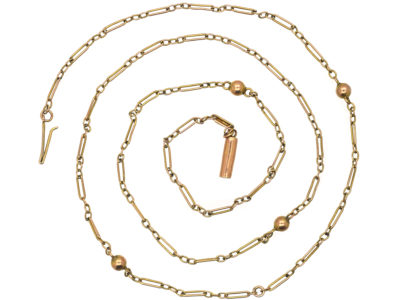 Edwardian 9ct Gold Chain with Balls