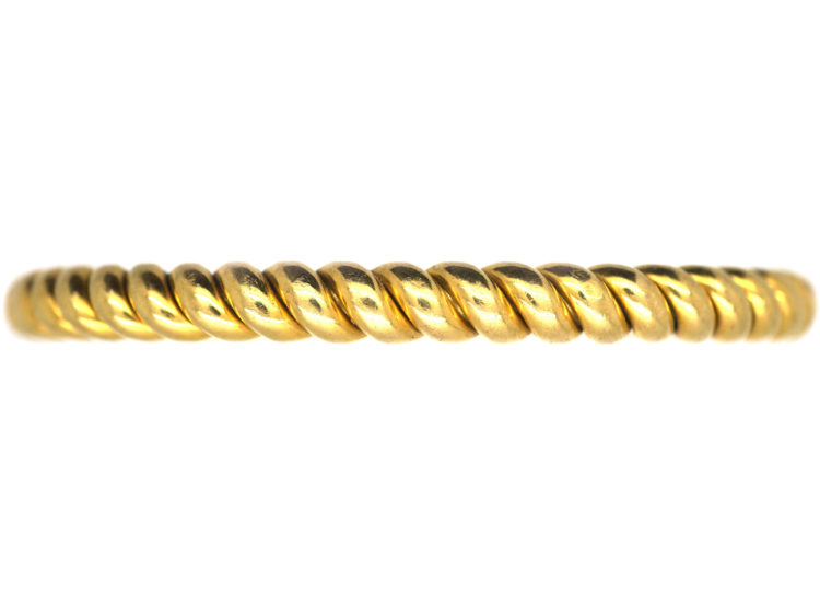 Edwardian 18ct Gold Twist Design Bangle