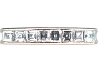 Art Deco 18ct White Gold, Diamond Half Hoop Eternity Ring