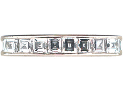 Art Deco 18ct White Gold, Diamond Half Hoop Eternity Ring