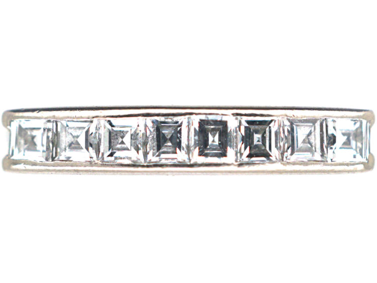 Art Deco 18ct White Gold, Diamond Half Hoop Eternity Ring