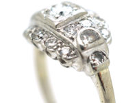Art Deco 14ct White Gold & Diamond Ring