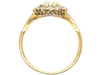 Edwardian 18ct Gold Opal & Diamond Cluster Ring