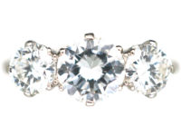 Art Deco Platinum Three Stone Diamond Ring