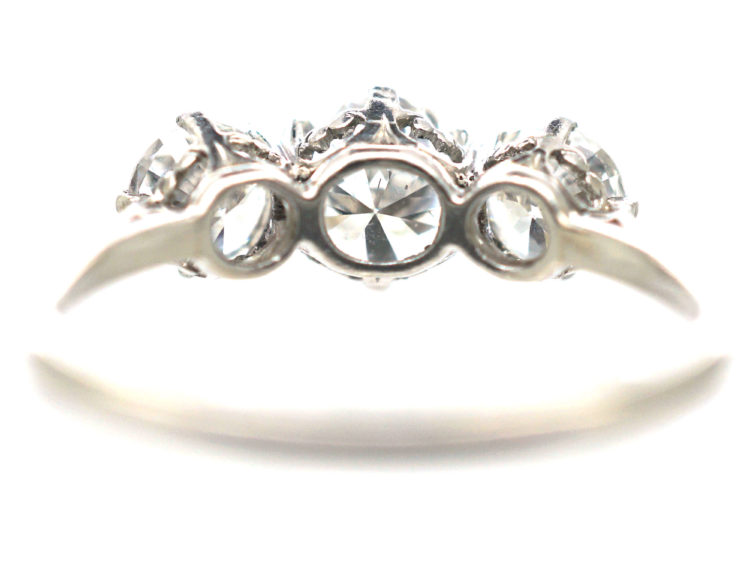 Art Deco Platinum Three Stone Diamond Ring