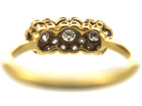 Edwardian 18ct Gold & Platinum, Diamond Triple Cluster Ring