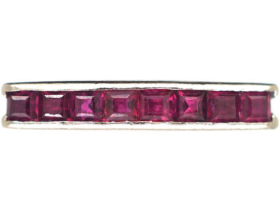 Art Deco 18ct White Gold & Ruby Half Eternity Ring