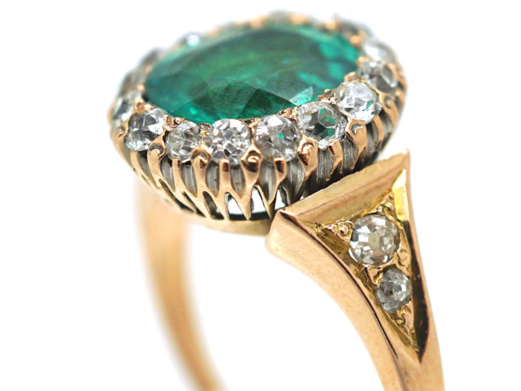 Victorian 18ct Gold, Emerald & Diamond Ring