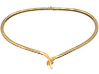 9ct Gold Snake Necklace with Ruby Eyes