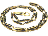 Victorian 18ct Gold & Black Enamel Chain