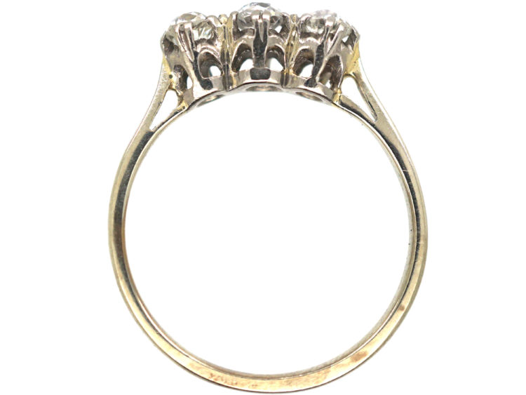 Art Deco 18ct White Gold Three Stone Diamond Ring