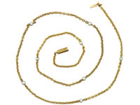 Edwardian 15ct Gold & Natural Pearl Chain