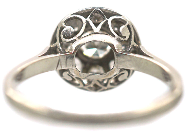 French Art Deco Platinum, Diamond Set Bombé Cluster Ring