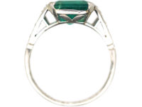 Art Deco Platinum, Emerald & Diamond Ring