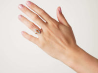 18ct Gold Topaz & Diamond Marquise Shaped Ring