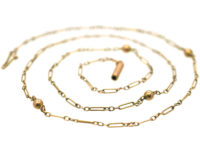 Edwardian 9ct Gold Chain with Balls