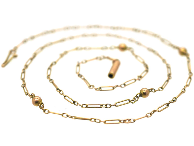 Edwardian 9ct Gold Chain with Balls