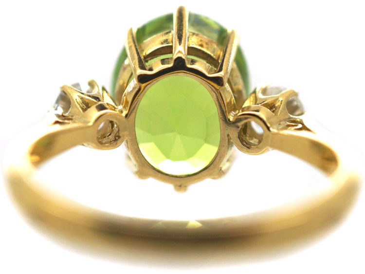 18ct Gold Peridot & Diamond Ring