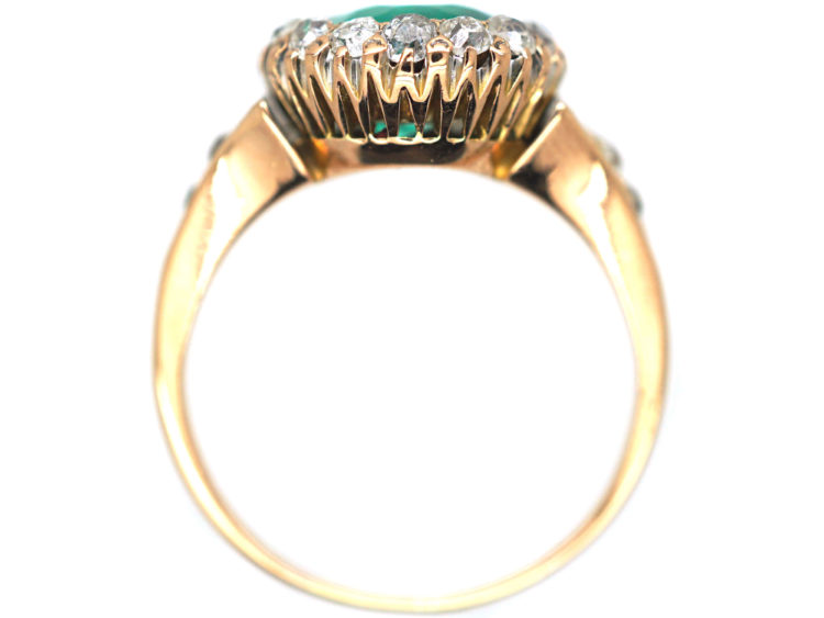 Victorian 18ct Gold, Emerald & Diamond Ring