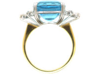 18ct Gold Aquamarine & Diamond Ring