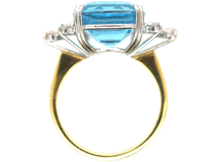 18ct Gold Aquamarine & Diamond Ring