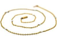 Edwardian 15ct Gold & Natural Pearl Chain