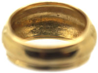 French Art Deco 18ct Gold Ribbed Design Ring