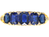 Victorian 18ct Gold & Sapphire Five Stone Ring