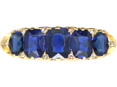 Victorian 18ct Gold & Sapphire Five Stone Ring