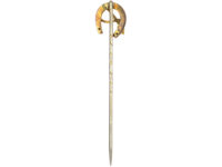 Edwardian 9ct Gold Horseshoe & Whip Tie Pin