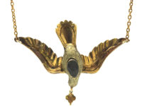 Regency 15ct Two Colour Gold St Esprit Dove Pendant set with Turquoise on 15ct Gold Chain