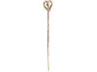 Edwardian 9ct Gold and Pearl Heart tie pin