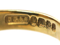 18ct Gold Signet Ring with Bloodstone Intaglio of a Crest of a Man With Sword & Key