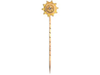 Edwardian 9ct Gold Tie Pin set with a Rose Diamond