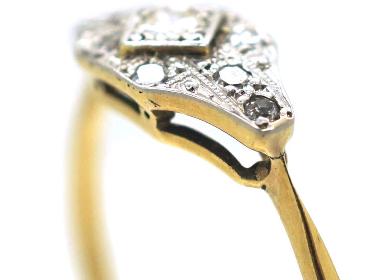 Art Deco 18ct Gold & Platinum Diamond Ring