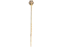 Victorian 9ct Gold Claw Set Diamond Tie Pin