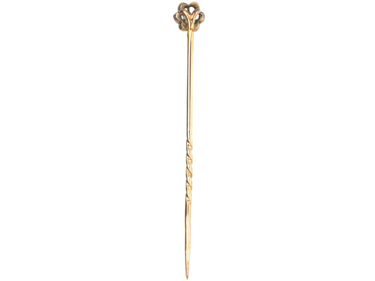 Victorian 9ct Gold Claw Set Diamond Tie Pin