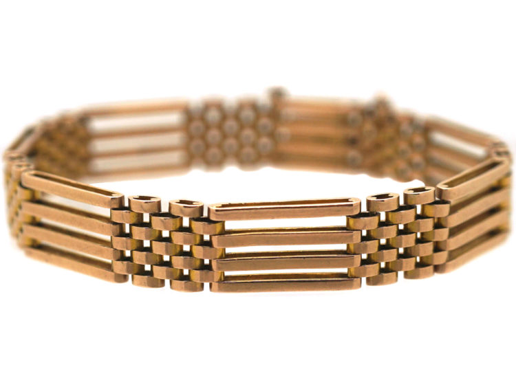 Edwardian 15ct Gold Gate Bracelet