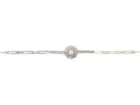 Edwardian 15ct Gold & Platinum, Diamond Cluster Bracelet