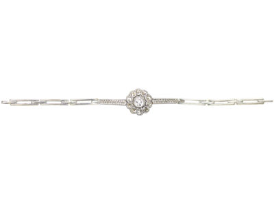 Edwardian 15ct Gold & Platinum, Diamond Cluster Bracelet
