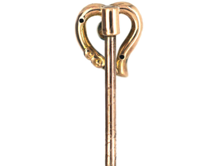 Edwardian 9ct Gold and Pearl Heart tie pin