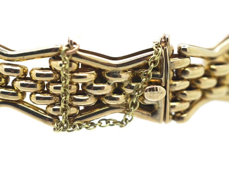 Edwardian 9ct Gold Gate Bracelet