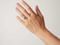 Edwardian 18ct Gold & Platinum Two Stone Diamond Crossover Ring