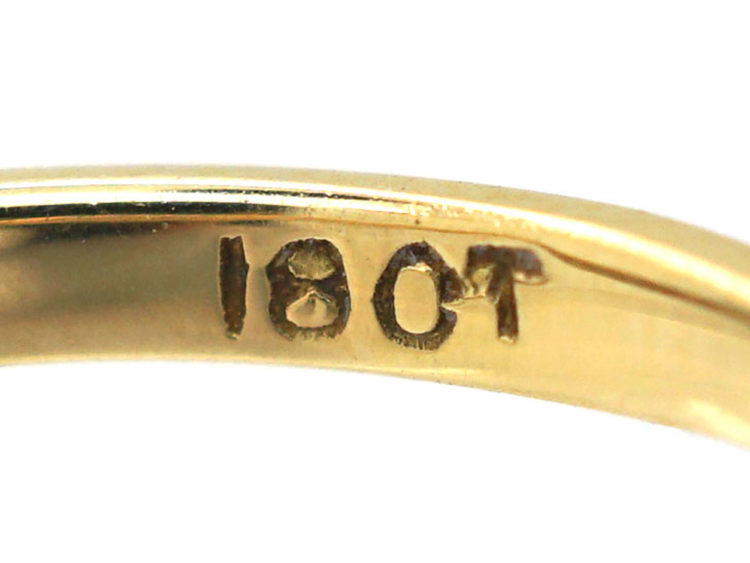 Edwardian 18ct Gold & Platinum, Two Stone Diamond Crossover Ring