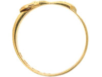 Victorian 18ct Gold & Engraved Flowers Buckle Ring