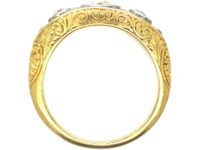 Art Deco 18ct Gold & Platinum, Three Stone Diamond Ring